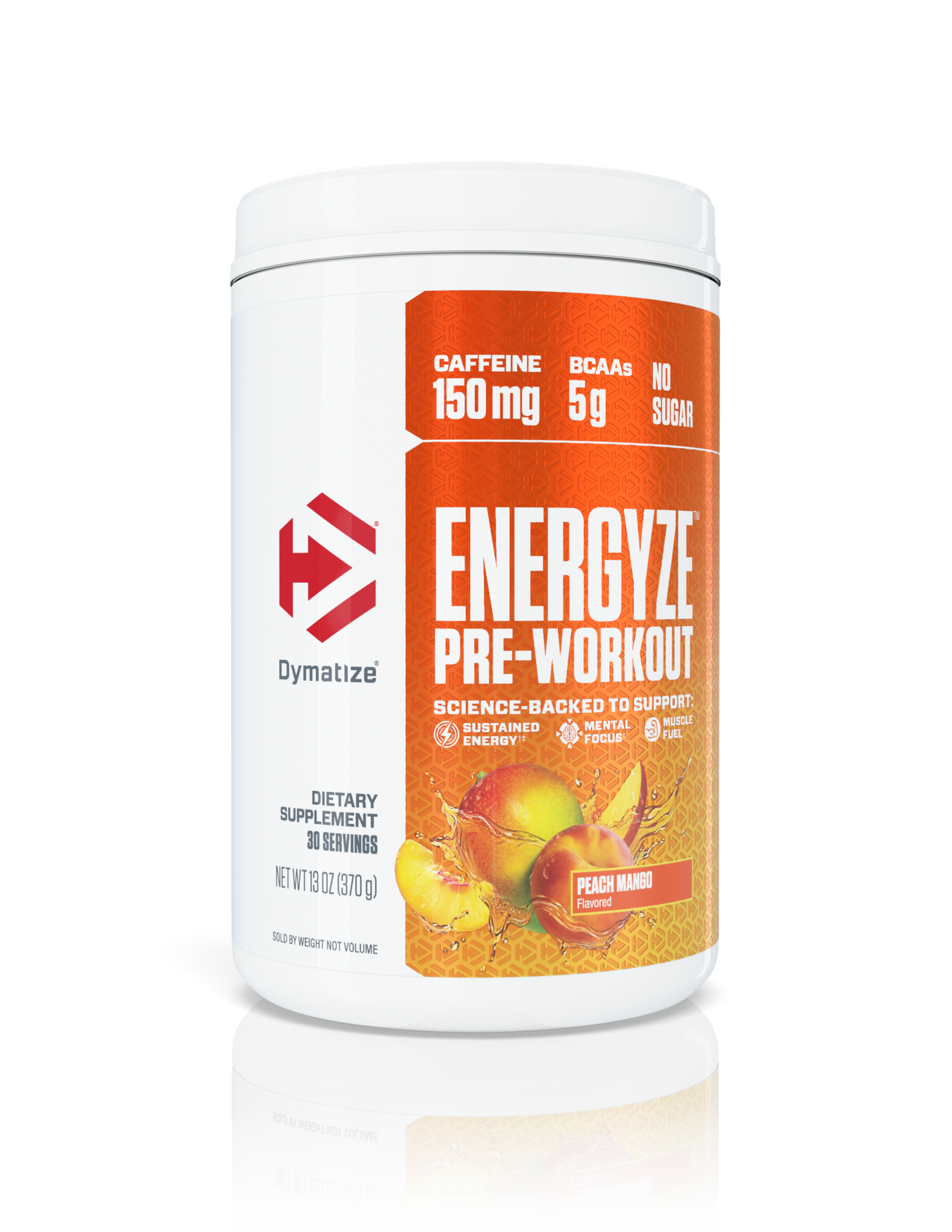 DYM_PreWorkout_30s_PSL_Peach-Mango_FULL Dymatize Energyze Pre Workout 400g - Image 1