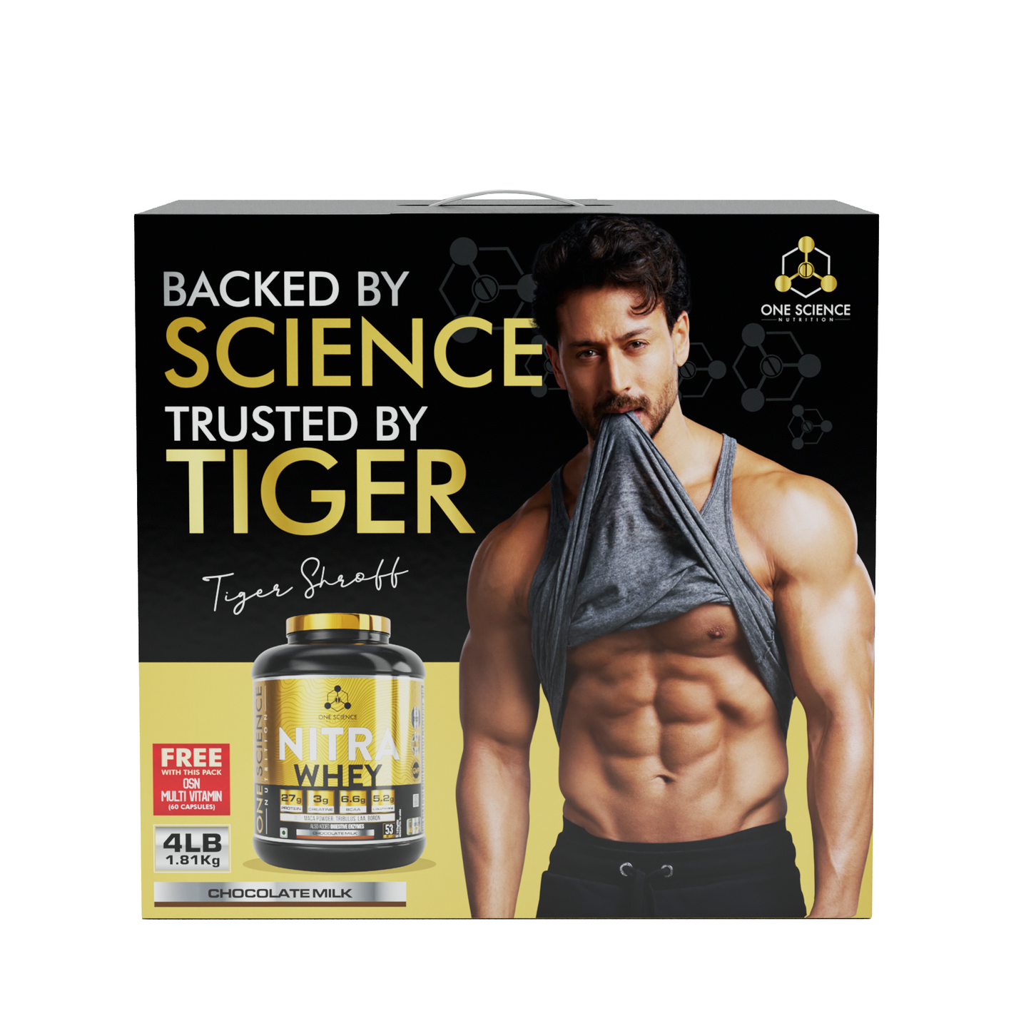 Tiger Combo Pack Nitra Whey Protein 4 LB with Daily Multivitamins 60 Capsules